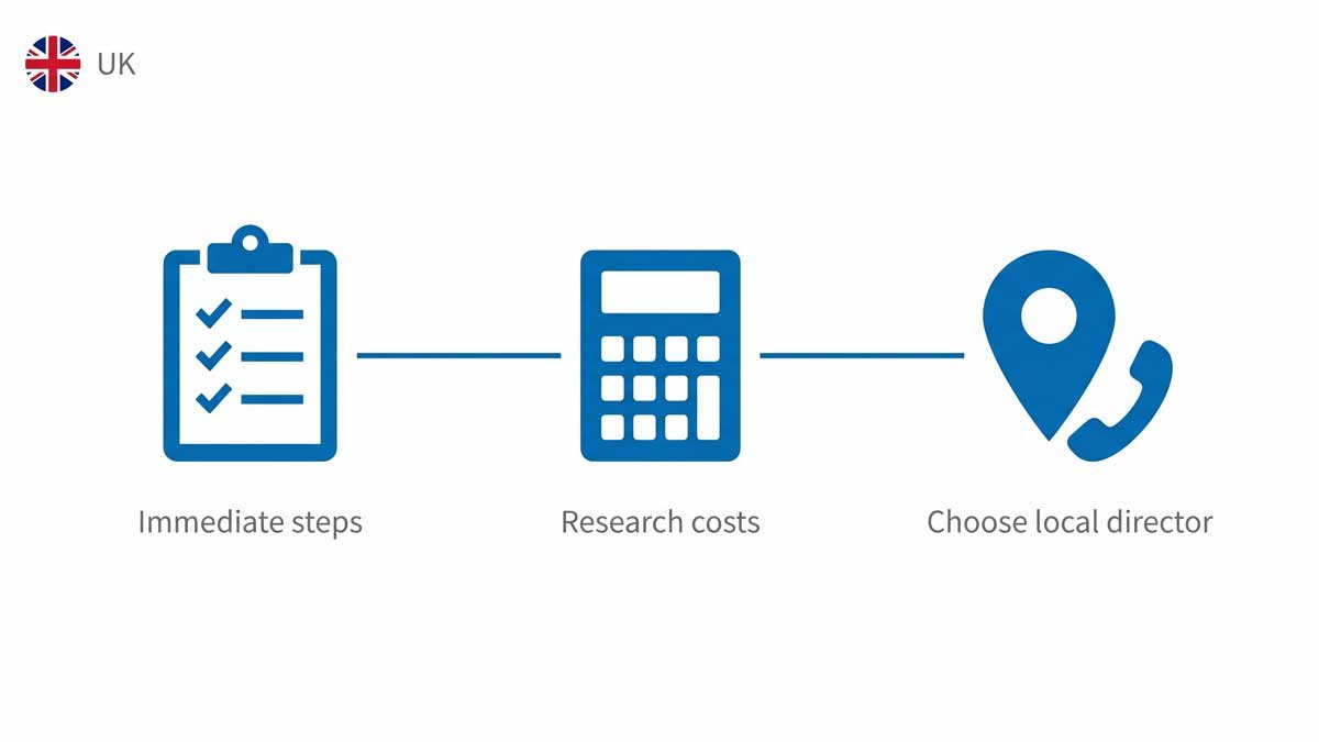 Three stages of UK funeral search behaviour from after death queries to funeral directors near me keyword clusters