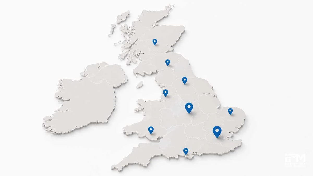 Visual comparison of Google Ads cost per click for funeral directors across ten UK cities including London, Glasgow, Cardiff, and Manchester