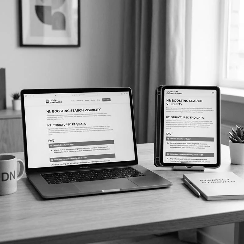 Content structured for AI search visibility and discoverability