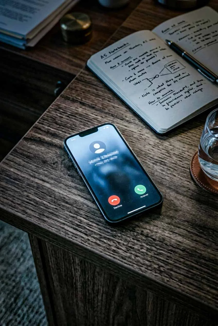 A phone showing an incoming call, representing the increased enquiries that result from effective funeral home SEO.